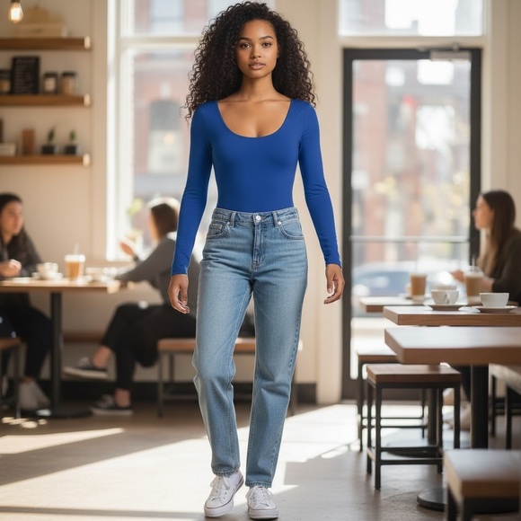 Abercrombie & Fitch Soft Matte Seamless Long-Sleeve Bodysuit - Picture 4 of 5